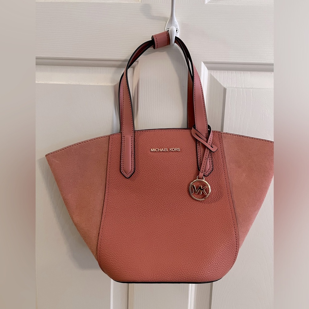 Blush Pink MK Suede & Leather Purse